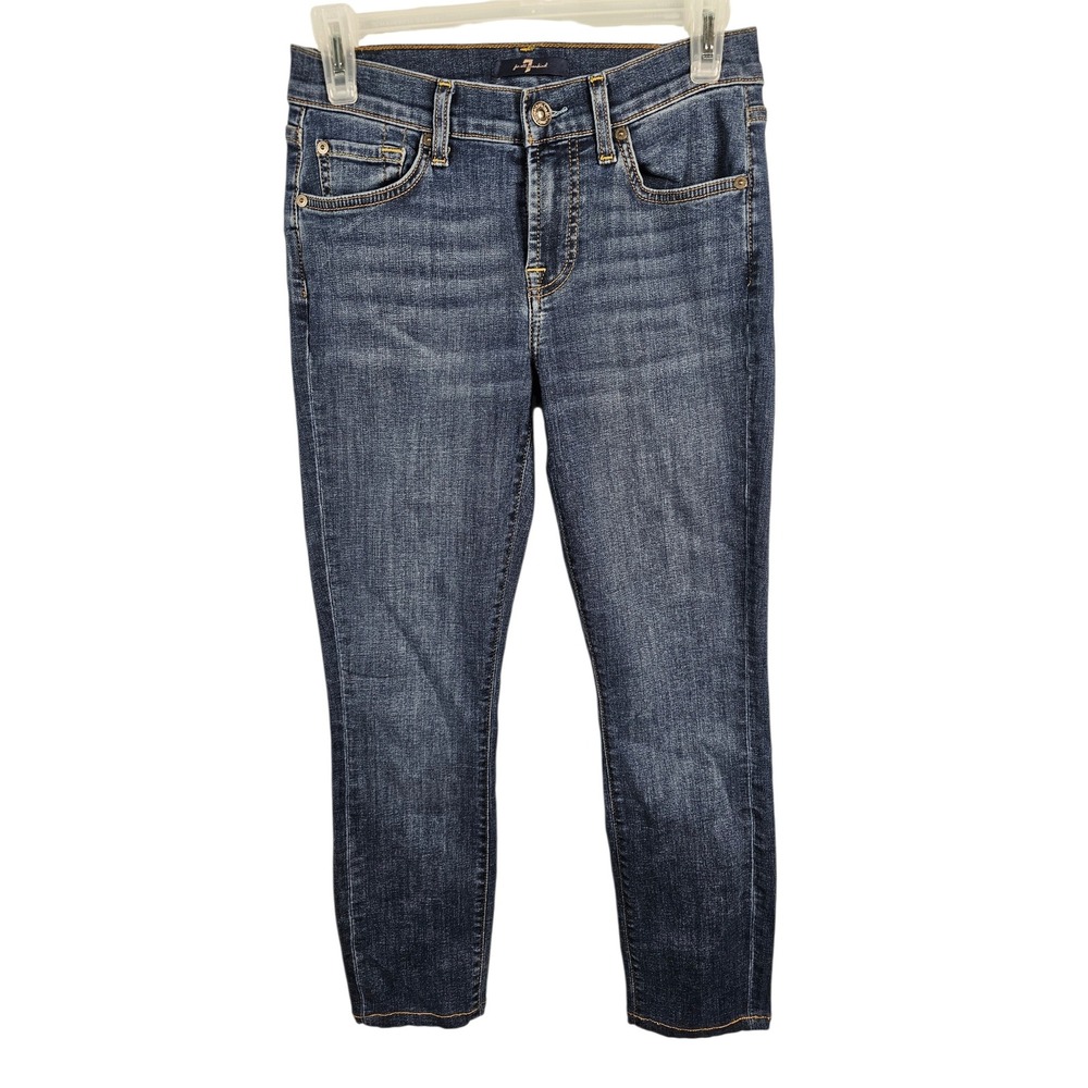 7 For All Mankind Gwenevere Dark Wash Cropped Jeans Womens 26